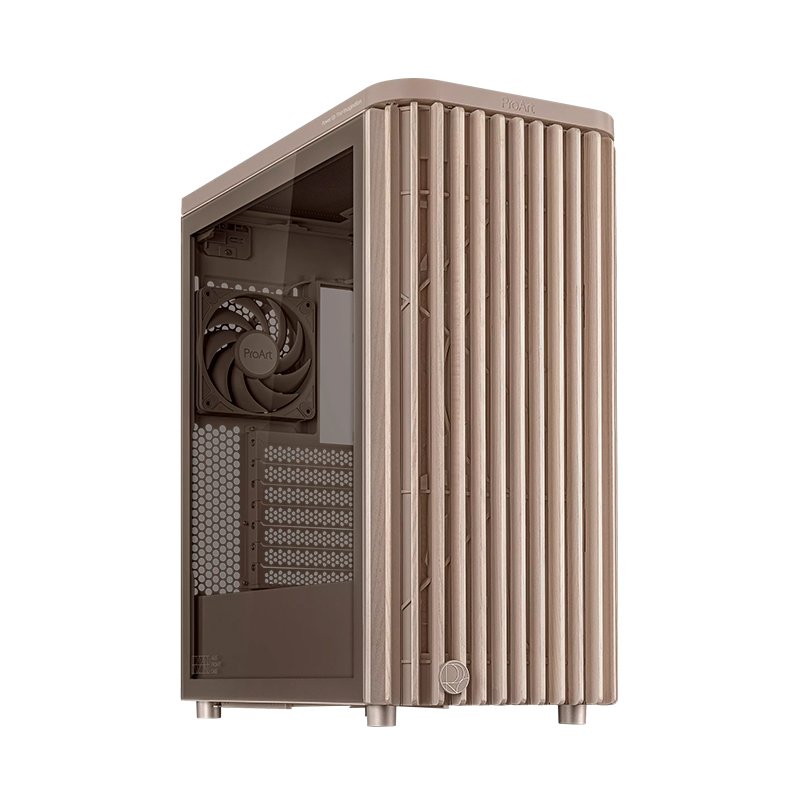 Case ASUS ProArt PA401 Wood Edition Beige – Tempered Glass Panel