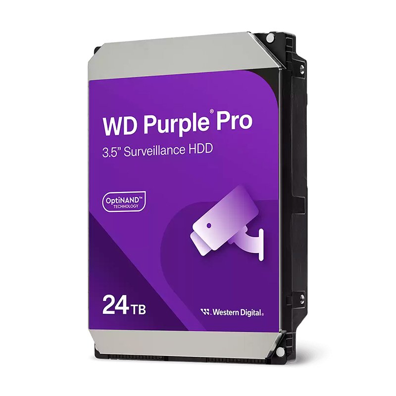Disco duro Western Digital Purple Pro, WD241PURP, 24TB, SATA, 7200rpm, 3.5”, Cache 512MB.