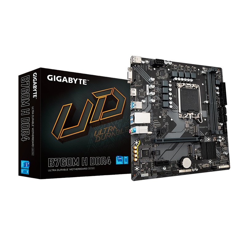 Motherboard Gigabyte B760M H DDR4, Chipset Intel B760, LGA1700, mATX Motherboard Gigabyte B760M H DDR4, Chipset Intel B760, LGA1700, mATX