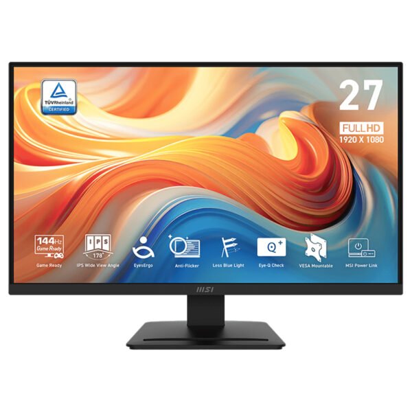 Monitor Plano MSI PRO MP273L E14, 27”/144Hz/FHD(1920×1080)/IPS/HDMI/VGA