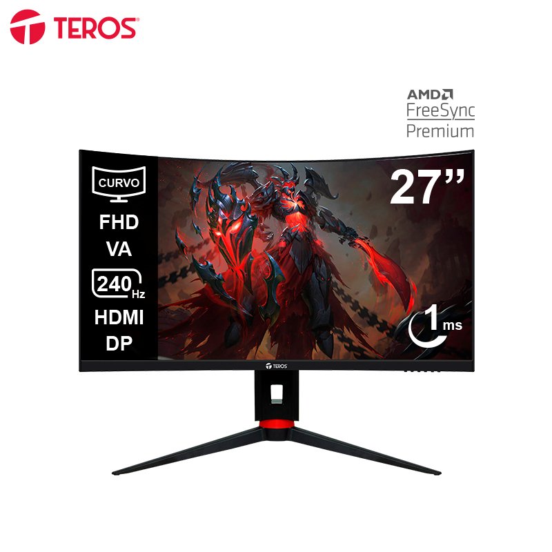 Monitor Curvo Gaming TEROS TE-2764G, 27” FHD VA, 240Hz, 1ms, HDMI, DP, Audio Out Monitor Curvo Gaming TEROS TE-2764G, 27” FHD VA, 240Hz, 1ms, HDMI, DP, Audio Out