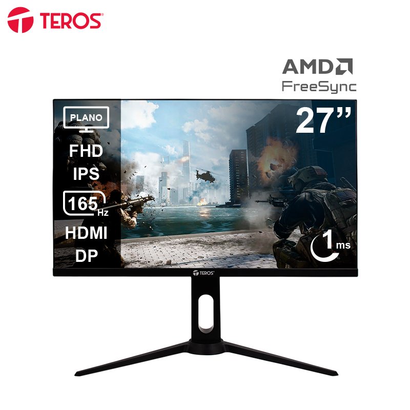 Monitor Plano Gaming TEROS TE-2752G, 27” FHD IPS, 165 Hz, 1 ms, HDMI, DP, Audio Out Monitor Plano Gaming TEROS TE-2752G, 27” FHD IPS, 165 Hz, 1 ms, HDMI, DP, Audio Out