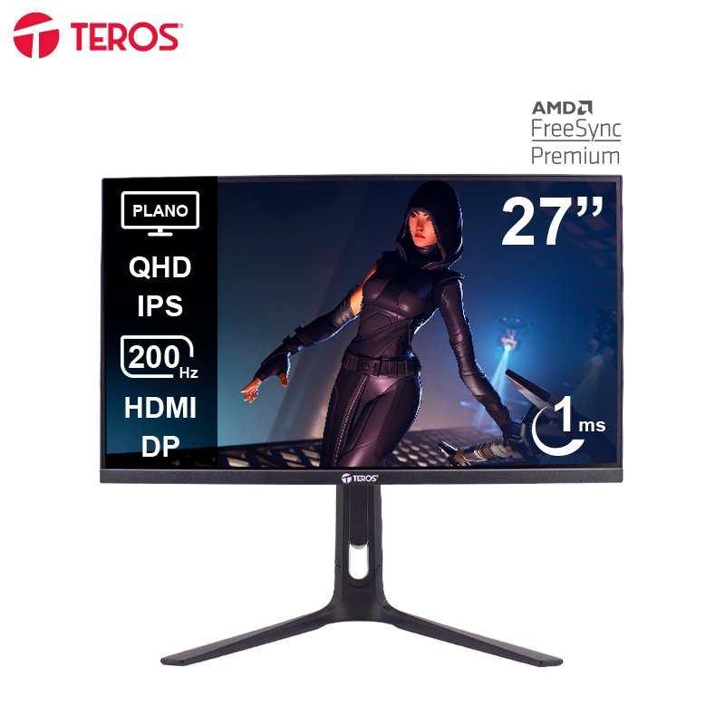 Monitor Plano Gaming TEROS TE-2754G, 27” QHD IPS, 200Hz, 1ms, HDMI, DP, AUDIO OUT Monitor Plano Gaming TEROS TE-2754G, 27” QHD IPS, 200Hz, 1ms, HDMI, DP, AUDIO OUT