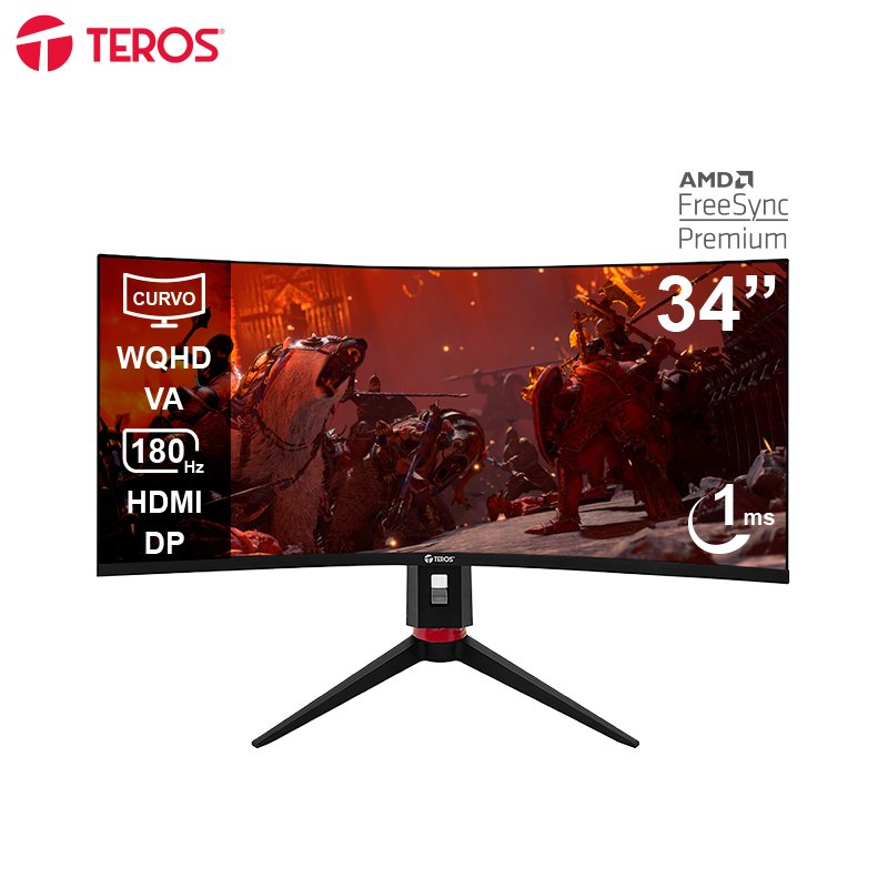 Monitor Curvo Gaming TEROS TE-3411G, 34” WQHD VA, 180 HZ,1ms, HDMI, DP, Audio Out Monitor Curvo Gaming TEROS TE-3411G, 34” WQHD VA, 180 HZ,1ms, HDMI, DP, Audio Out