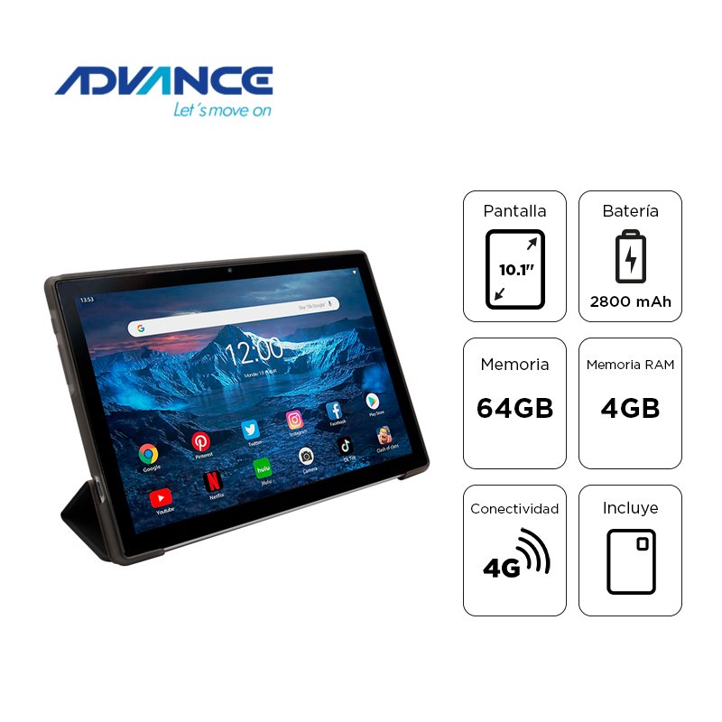 TBADVSP5706SL2_1766007315 Tablet Advance SmartPad SP5706, 10.1” WXGA IPS, T310 2.00GHz, 4GB RAM, 64GB, Android 13 - Imagen 1