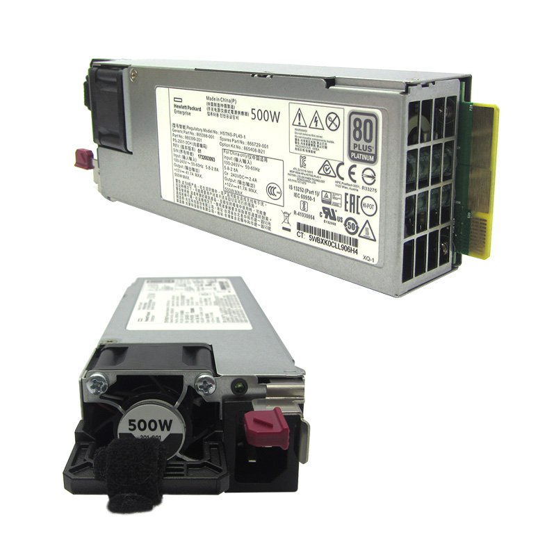 Fuente de alimentación HPE 865408-B21, 500W, 100V – 240VAC, 80 Plus Platinum, Hot-Plug.