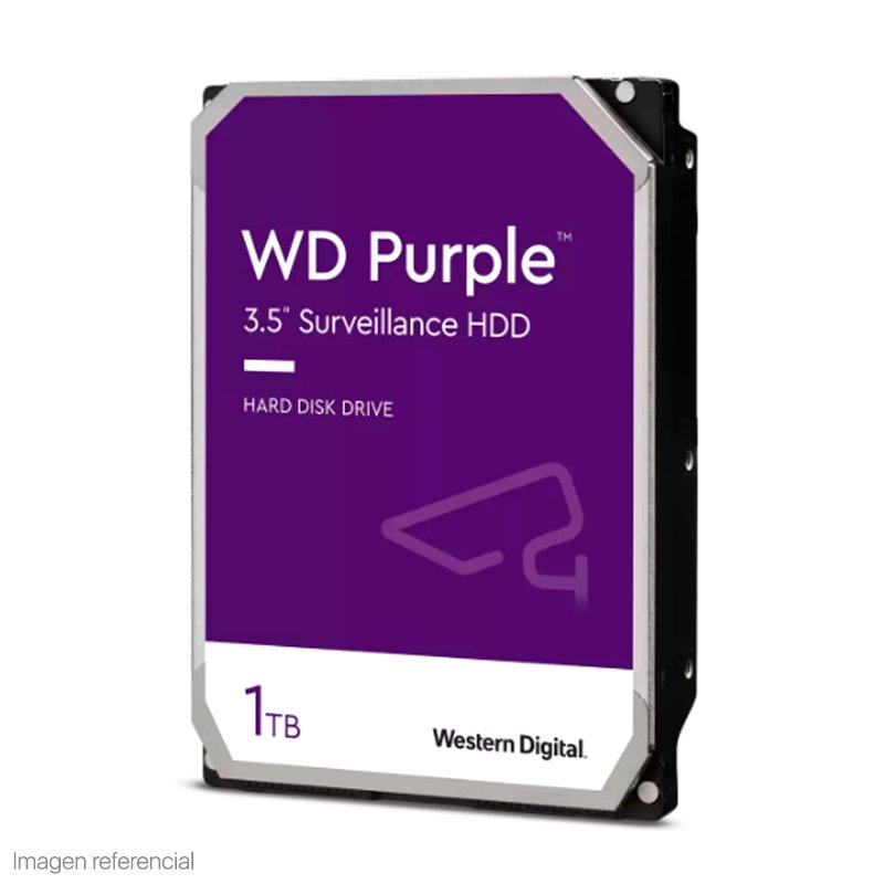 Disco duro Western Digital WD Purple, 1TB, SATA 6.0 Gb/s, 5400 RPM, 64MB Cache, 3.5”.