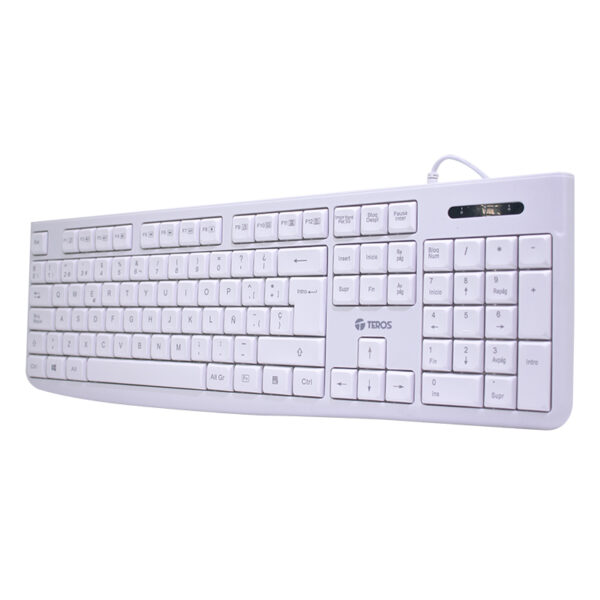 Teclado estándar TE-4069S, multimedia, USB 2.0, español, color blanco