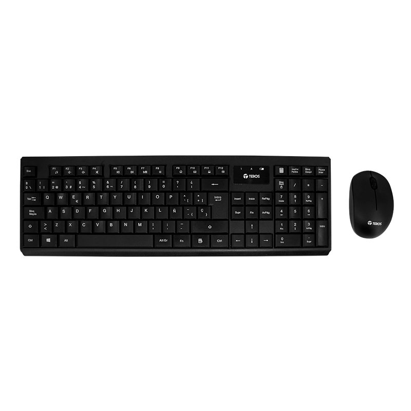 Kit teclado y mouse TEROS TE-4071S, inalámbrico, 2.4 GHz, acabado elegante, negro, español Kit teclado y mouse TEROS TE-4071S, inalámbrico, 2.4 GHz, acabado elegante, negro, español