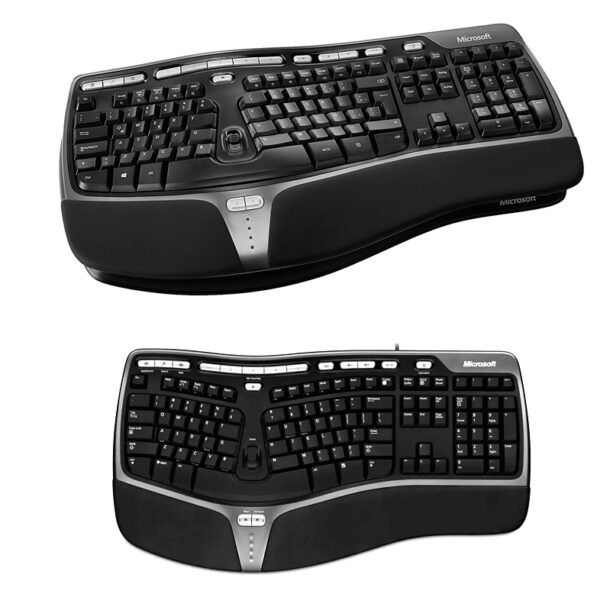 Teclado Microsoft Natural Ergonomic 4000, USB, Español, Negro, Multimedia.