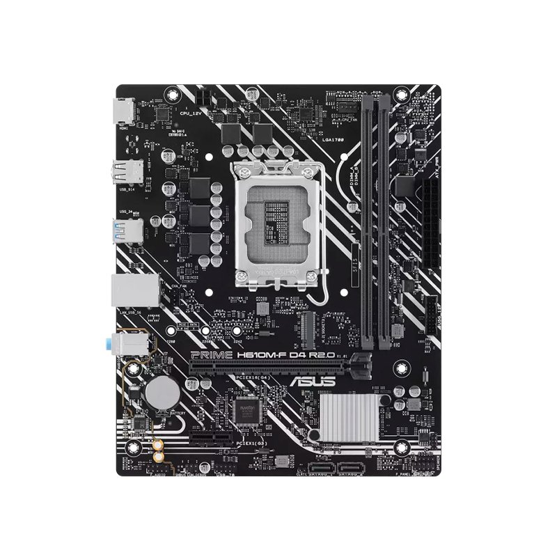 mbash610mfd4r20 Motherboard ASUS PRIME H610M-F D4 R2.0, Chipset Intel H610, LGA1700, micro-ATX - Imagen 1