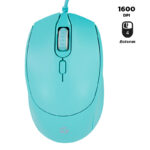 Mouse óptico TEROS TE-1227S, 800-1200-1600 DPI, USB, 4 botones, color verde