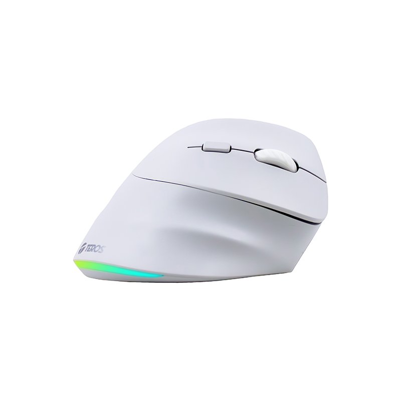 Mouse inalámbrico TEROS TE-1236S, RGB, Blanco, 6 botones con rueda Mouse inalámbrico TEROS TE-1236S, RGB, Blanco, 6 botones con rueda