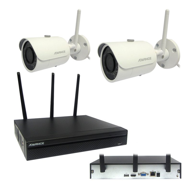 Kit Cámaras IP Wireless Advance CAMWS22, 2 cámaras, NVR con disco de 1TB, Dia/Noche.