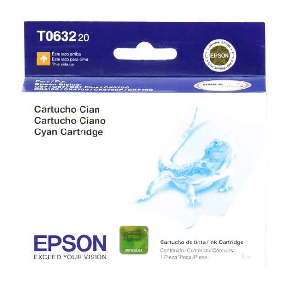 Tinta Epson T063220 original T0632 Cian