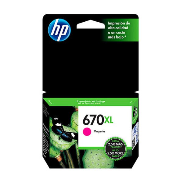 Tinta HP 670XL original CZ119AL Magenta