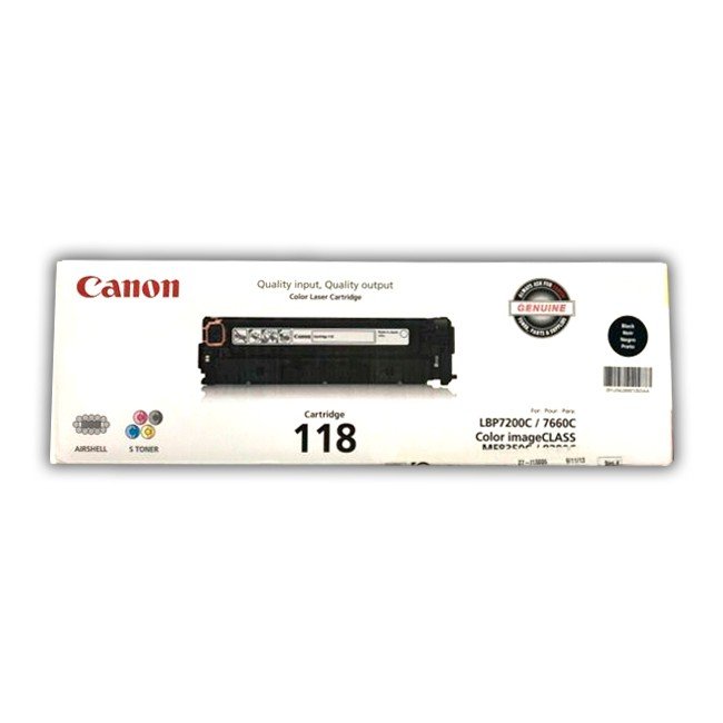 Toner Canon MF8580CDW, LBP7200CDBN 118 Negro Original